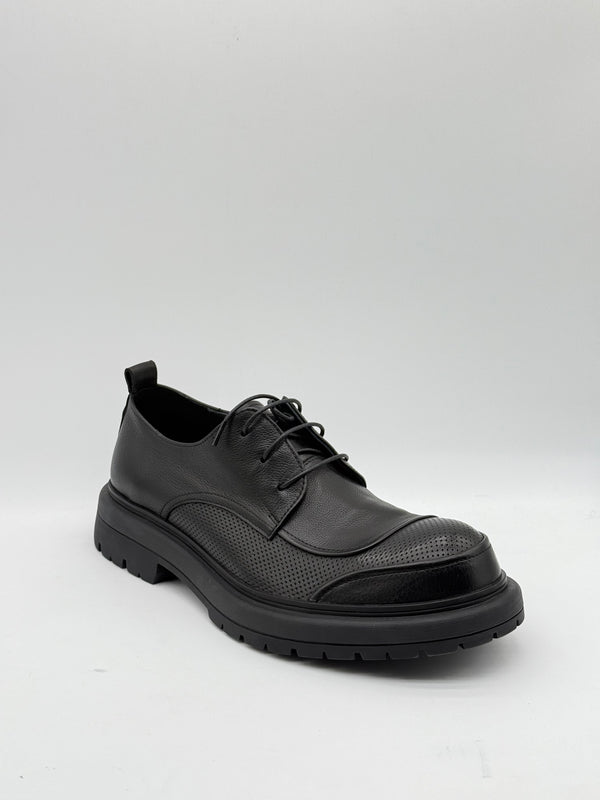 Perforated Leather Lug-Sole Derby