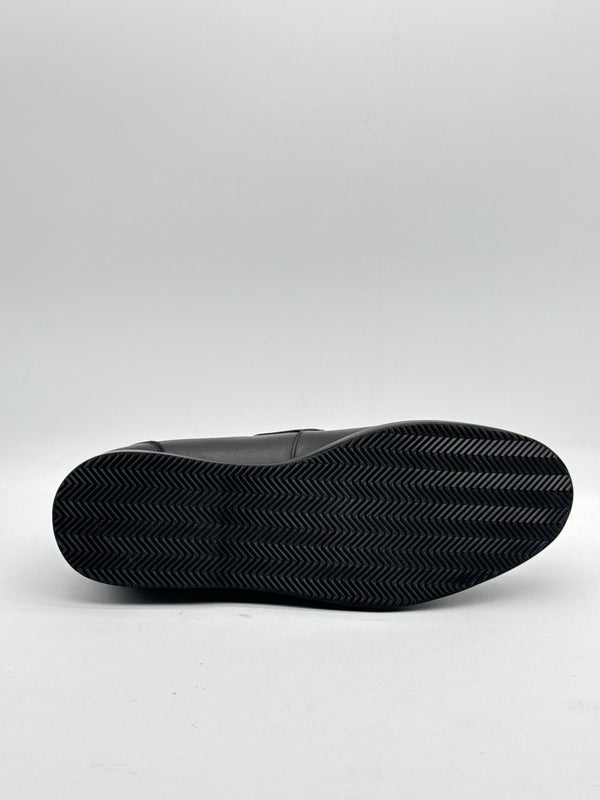 Black Leather Single Buckle Loafer