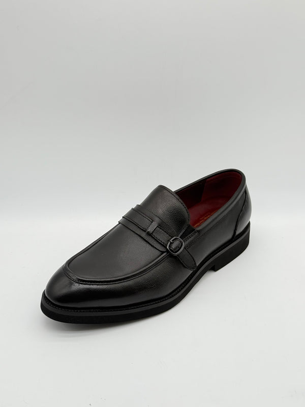 Smooth Leather Buckle Loafer