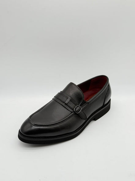 Smooth Leather Buckle Loafer