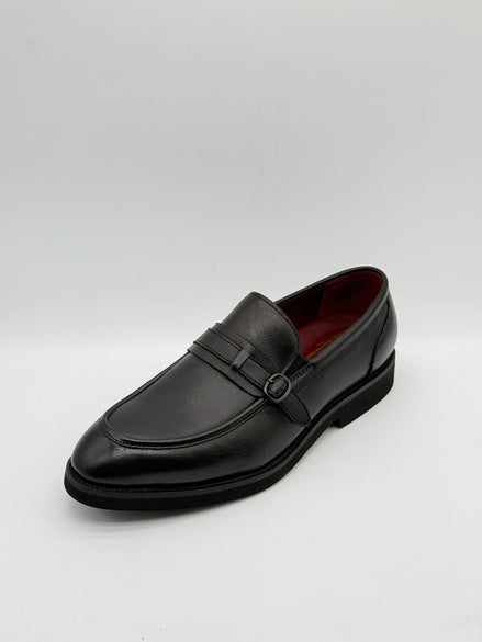 Smooth Leather Buckle Loafer