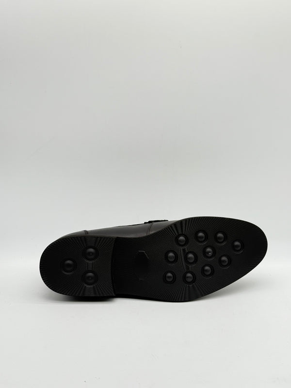 Smooth Leather Buckle Loafer