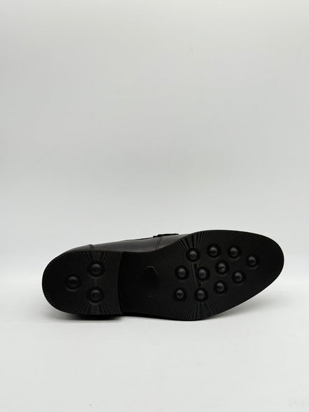 Smooth Leather Buckle Loafer