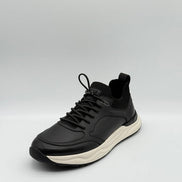 Smooth Leather & Knit Collar Runner Sneaker