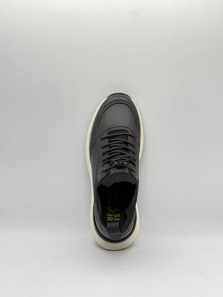 Smooth Leather & Knit Collar Runner Sneaker