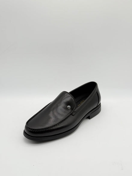 Smooth Leather Loafer with Globe Pin