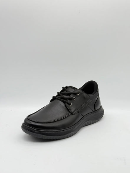 Smooth Leather Moc-Toe Casual Lace-Up