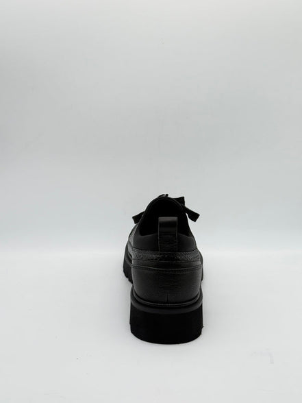 Snake-Embossed Leather Hiking Shoe