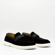 Suede BB Strap Loafer - Black