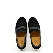Suede BB Strap Loafer - Black