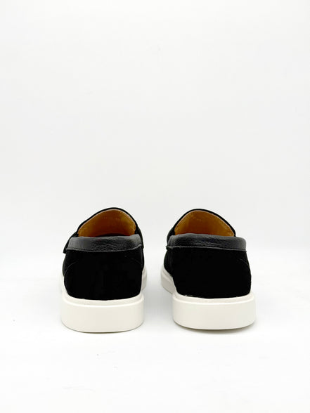 Suede BB Strap Loafer - Black