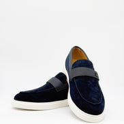 Suede BB Strap Loafer - Navy