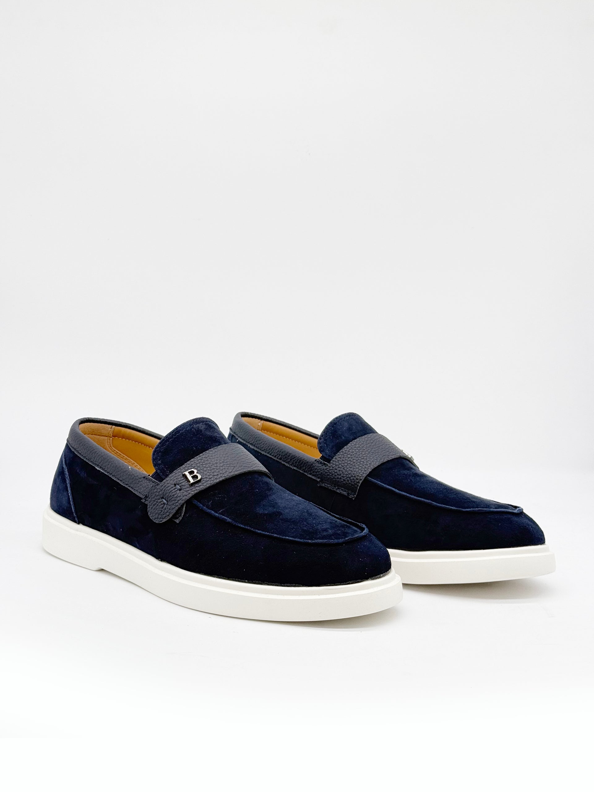 Suede BB Strap Loafer - Navy