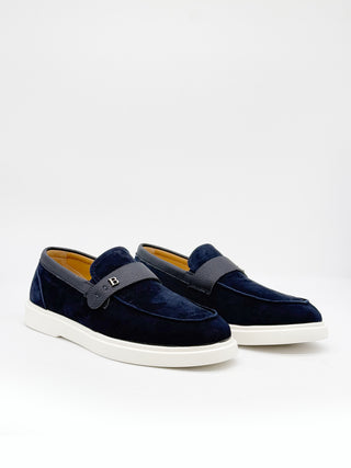 Suede BB Strap Loafer - Navy