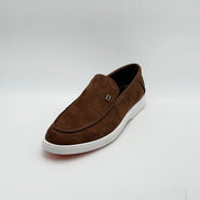 Suede Casual Loafer with White Sole