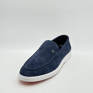 Suede Casual Loafer with White Sole