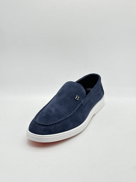 Suede Casual Loafer with White Sole