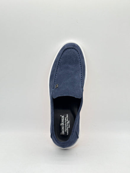 Suede Casual Loafer with White Sole