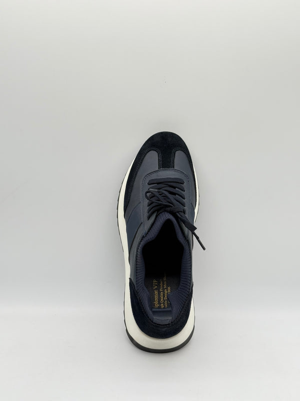 Suede & Leather Mixed Panel Trainer