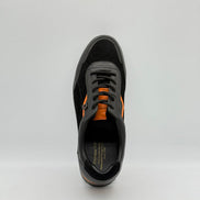 Suede & Leather Runner with Orange Accent