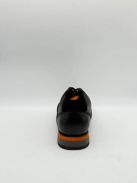 Suede & Leather Runner with Orange Accent