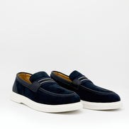 Suede Stripe Band Loafer - Navy