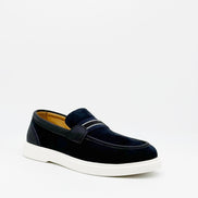 Suede Stripe Band Loafer - Navy
