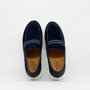 Suede Stripe Band Loafer - Navy