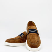 Suede Stripe Band Loafer - Tan