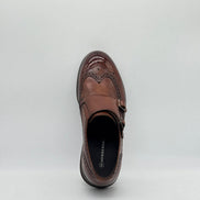 Tan Brogue Double Monk Strap