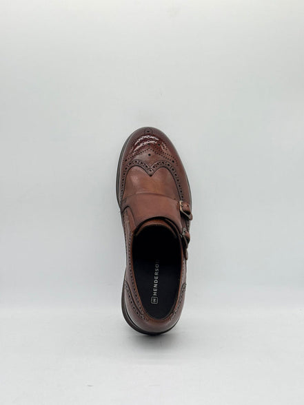 Tan Brogue Double Monk Strap