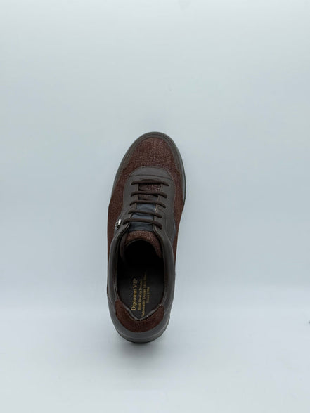 Textured Fabric & Leather Runner Sneaker