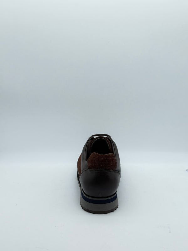 Textured Fabric & Leather Runner Sneaker