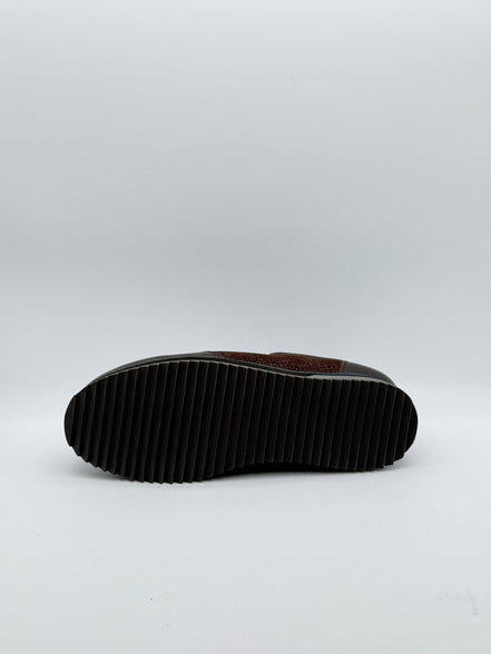 Textured Fabric & Leather Runner Sneaker