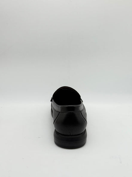 Textured Leather Bar Loafer