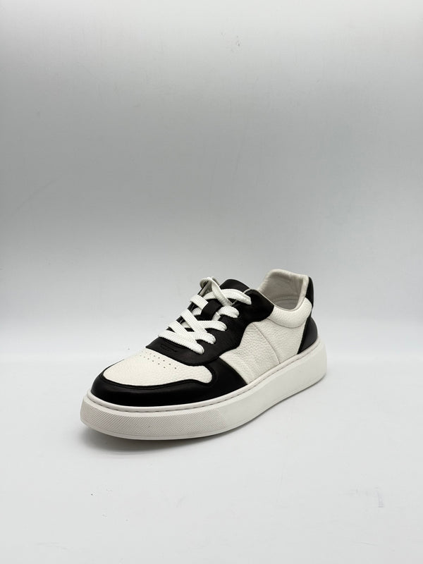 Two-Tone Leather Court Sneaker