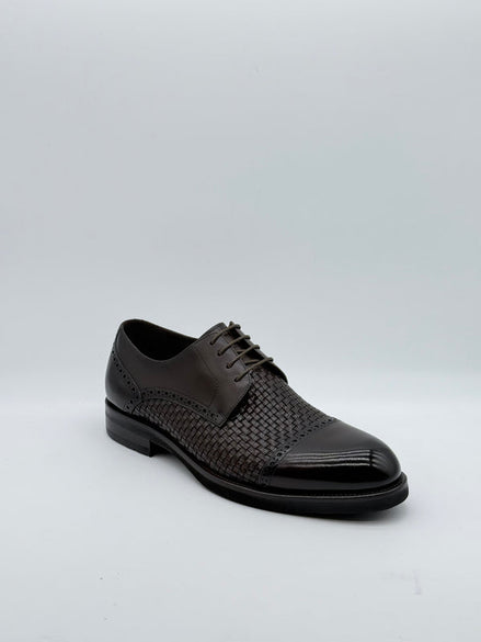 Woven & Brogue Cap-Toe Derby