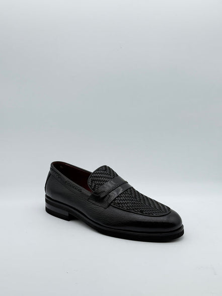 Woven Leather Penny Loafer